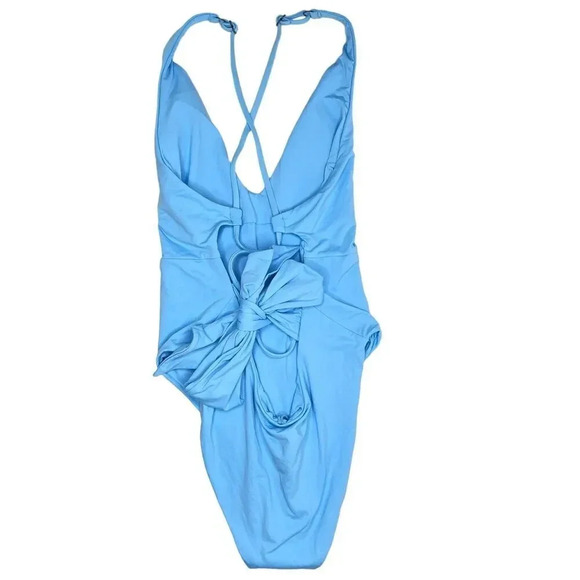 Becca by Rebecca Virtue Color Code Blue Kali Belted One Piece Swimsuit Sz. L NWT - Picture 3 of 9
